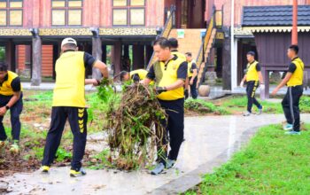 Semangat Kebersamaan, Ribuan Personel Polda Jambi Gelar Korve Massal