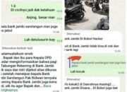 Viral di WhatsApp! Isu Uang Nasabah Hilang, Kantor Bank 9 Jambi Diserbu Antrian