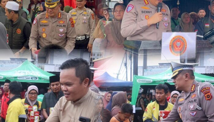 Sinergi Tanpa Batas! Ditlantas Polda Jambi Gandeng Ratusan Ojol Tebar 1.200 Paket Kebaikan di Jalanan