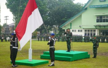 Kasrem 042/Gapu Pimpin Upacara Bendera 17-an, Tekankan disiplin dan Kepedulian terhadap Rakyat