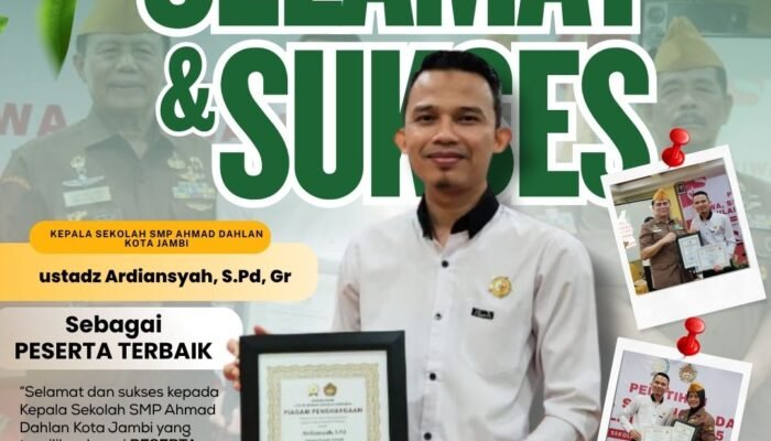 Kepala SMP Ahmad Dahlan Kota Jambi Raih Predikat Peserta Terbaik Pelatihan JSN’45